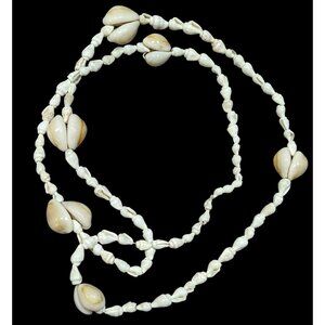 Vintage Beachy Cowrie Mixed Shell Necklace